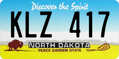 ND license plate KLZ417