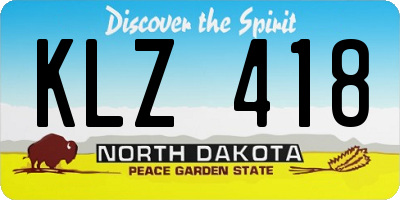 ND license plate KLZ418