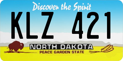ND license plate KLZ421