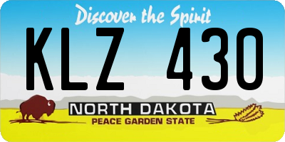 ND license plate KLZ430
