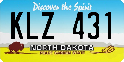 ND license plate KLZ431