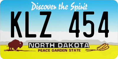 ND license plate KLZ454