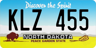 ND license plate KLZ455