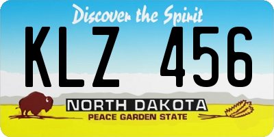 ND license plate KLZ456