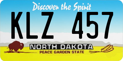 ND license plate KLZ457