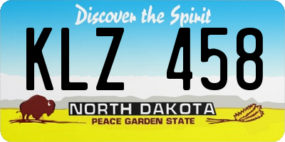 ND license plate KLZ458