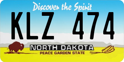 ND license plate KLZ474