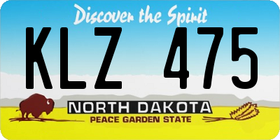 ND license plate KLZ475