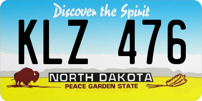 ND license plate KLZ476