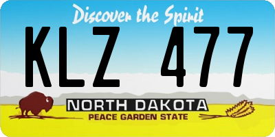 ND license plate KLZ477