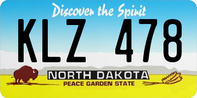 ND license plate KLZ478
