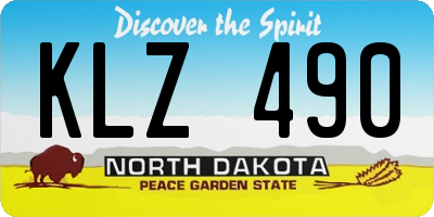 ND license plate KLZ490
