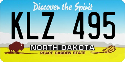 ND license plate KLZ495