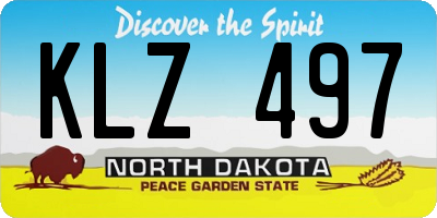 ND license plate KLZ497