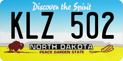 ND license plate KLZ502