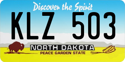 ND license plate KLZ503
