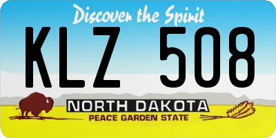 ND license plate KLZ508