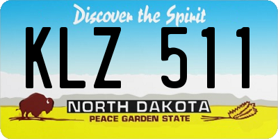 ND license plate KLZ511
