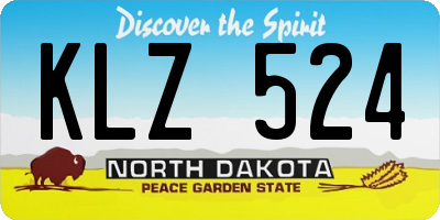 ND license plate KLZ524