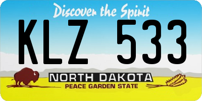 ND license plate KLZ533