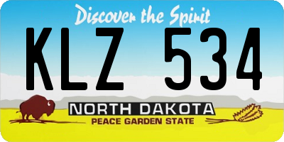 ND license plate KLZ534