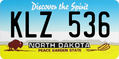 ND license plate KLZ536