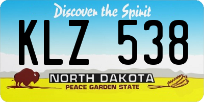 ND license plate KLZ538