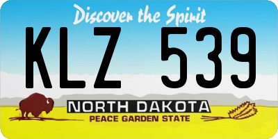 ND license plate KLZ539