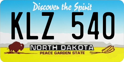 ND license plate KLZ540