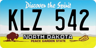 ND license plate KLZ542