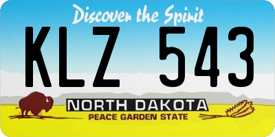ND license plate KLZ543