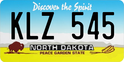 ND license plate KLZ545