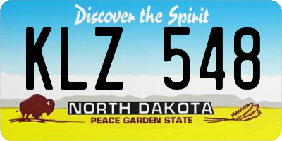 ND license plate KLZ548