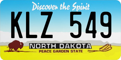 ND license plate KLZ549