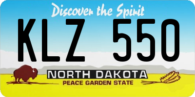 ND license plate KLZ550