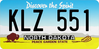 ND license plate KLZ551