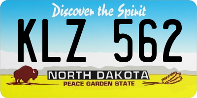 ND license plate KLZ562