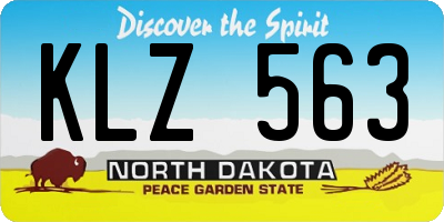 ND license plate KLZ563
