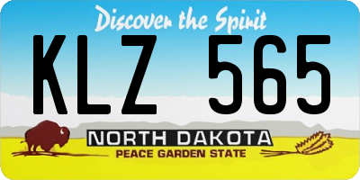 ND license plate KLZ565