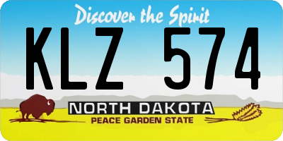 ND license plate KLZ574