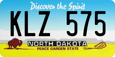 ND license plate KLZ575