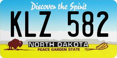 ND license plate KLZ582
