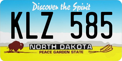 ND license plate KLZ585
