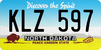 ND license plate KLZ597