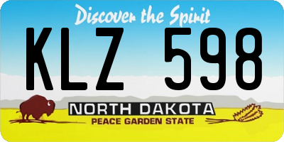 ND license plate KLZ598