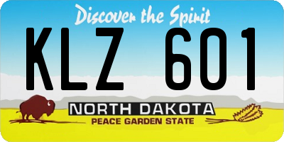ND license plate KLZ601