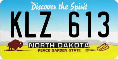 ND license plate KLZ613
