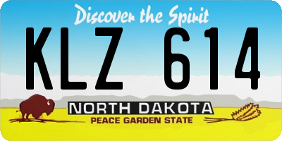 ND license plate KLZ614