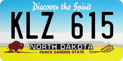 ND license plate KLZ615