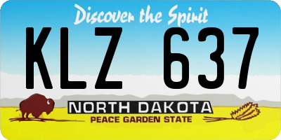 ND license plate KLZ637